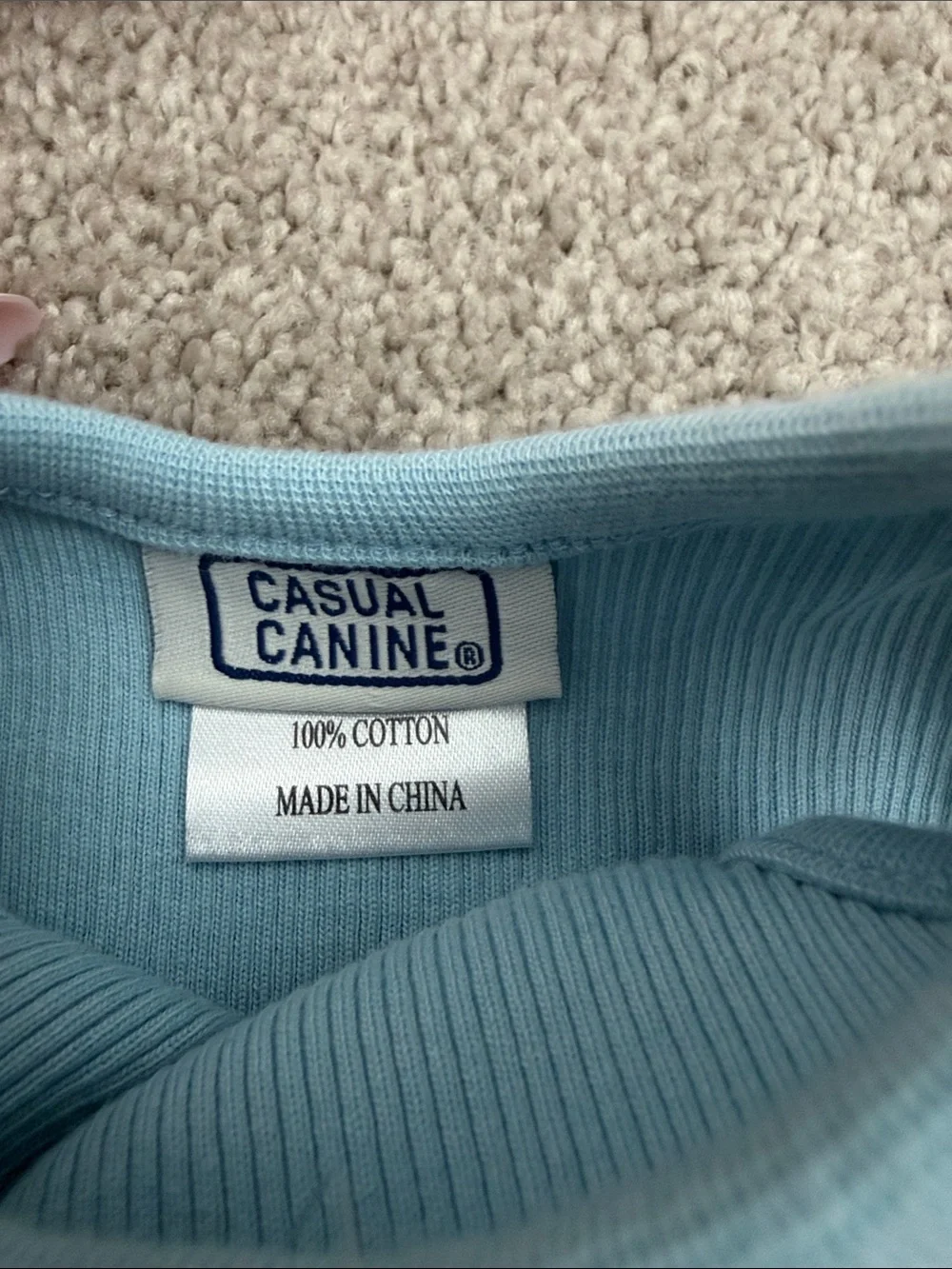 Casual Canine Light Blue Tank With Red Heart XS